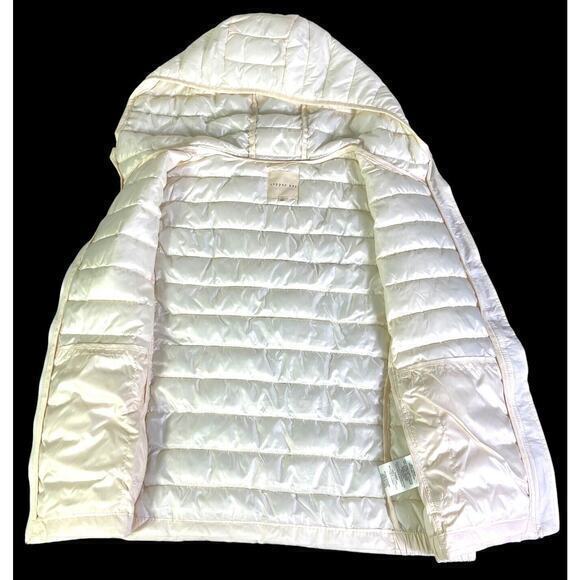Copper Key Cream Vest Puff Quilted Hooded Jacket Women Size Large Zip Front - Picture 2 of 11